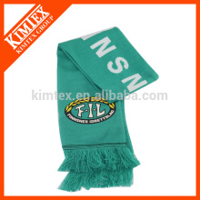 Hot selling wholesale plain acrylic knit soccer scarf